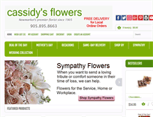 Tablet Screenshot of cassidysflowersandgifts.com